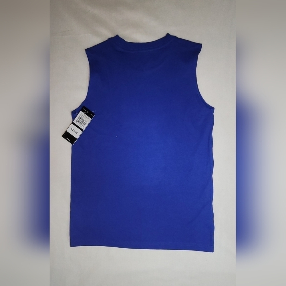 NWT Adidas Sleeveless Cobalt Blue And Silver Boys Top Size 8 - Picture 4 of 11